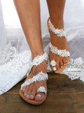 Floral Lace Flat Sandals