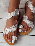 Floral Lace Flat Sandals