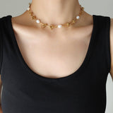 Freshwater Pearl Titanium Steel Necklace - In Control Clothing