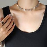 Freshwater Pearl Titanium Steel Necklace - In Control Clothing