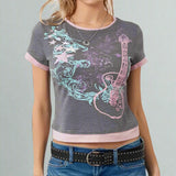 Frutiger Metro T-shirt Crop Top - In Control Clothing