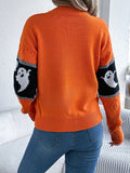 Ghost Round Neck Long Sleeve Sweater - In Control Clothing