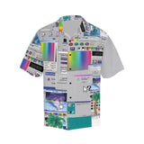 Glitch Vaporwave Hawaiian Shirt - In Control Clothing