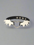Goth Black Choker Cosplay Necklace - Harajuku White Bat Wing Choker - In Control Clothing