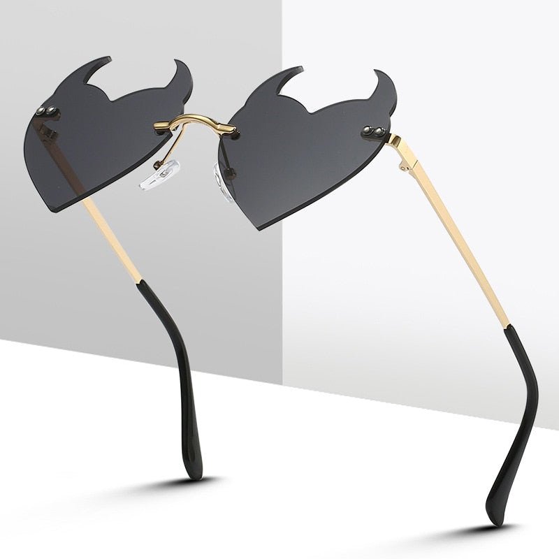 Goth Fashion Rimless Sunglass - In Control Clothing