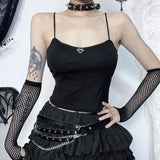 Goth GF Camisole Black Crop Top - In Control Clothing