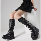 Goth Platform Combat Wedge Boots