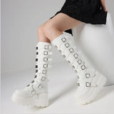 Goth Platform Combat Wedge Boots