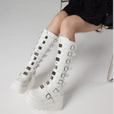 Goth Platform Combat Wedge Boots