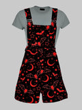 Gothic Celestial Overall Shorts - In Control Clothing