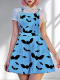 Gothic Halloween Bat Overall Dress - In Control Clothing
