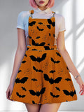 Gothic Halloween Bat Overall Dress - In Control Clothing