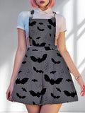 Gothic Halloween Bat Overall Dress - In Control Clothing
