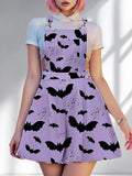 Gothic Halloween Bat Overall Dress - In Control Clothing