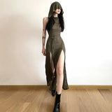 Grunge Fashion Hollow Out Midi Dress - In Control Clothing