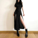 Grunge Fashion Hollow Out Midi Dress - In Control Clothing