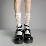 Grunge Punk Ripped Mid Crew Socks - In Control Clothing