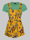 Halloween Clown Jester Overall Shorts - In Control Clothing