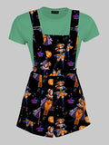 Halloween Clown Jester Overall Shorts - In Control Clothing