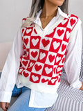 Heart V - Neck Sweater Vest