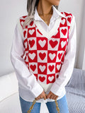 Heart V - Neck Sweater Vest