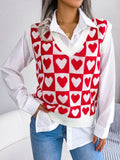 Heart V - Neck Sweater Vest