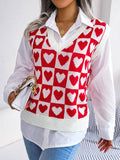 Heart V - Neck Sweater Vest