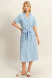 HYFVE Button Front Belted Safari Midi Dress