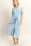 HYFVE Button Front Belted Safari Midi Dress