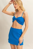 HYFVE Ruched Bra Top and Mini Skirt Set