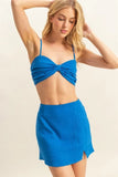 HYFVE Ruched Bra Top and Mini Skirt Set