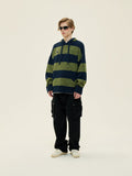 Kangaroo Stripes Hooded Casual Loose Pullover - In Control Clothing