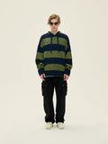 Kangaroo Stripes Hooded Casual Loose Pullover - In Control Clothing