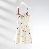 Kawaii 2 Piece Mini Dress Set – Floral Sleeveless Dress with Cardigan - In Control Clothing