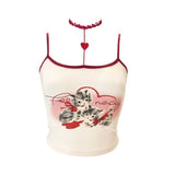 Kawaii Cat Print Halter Camisole Top - In Control Clothing