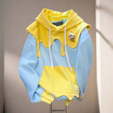 Kawaii Color Block Hooded Sweatshirt - In Control Clothing
