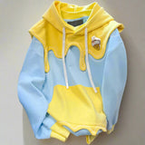 Kawaii Color Block Hooded Sweatshirt - In Control Clothing