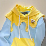 Kawaii Color Block Hooded Sweatshirt - In Control Clothing