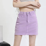 Kawaii Fashion Lilac Cotton Mini Skirt - In Control Clothing