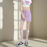 Kawaii Fashion Lilac Cotton Mini Skirt - In Control Clothing