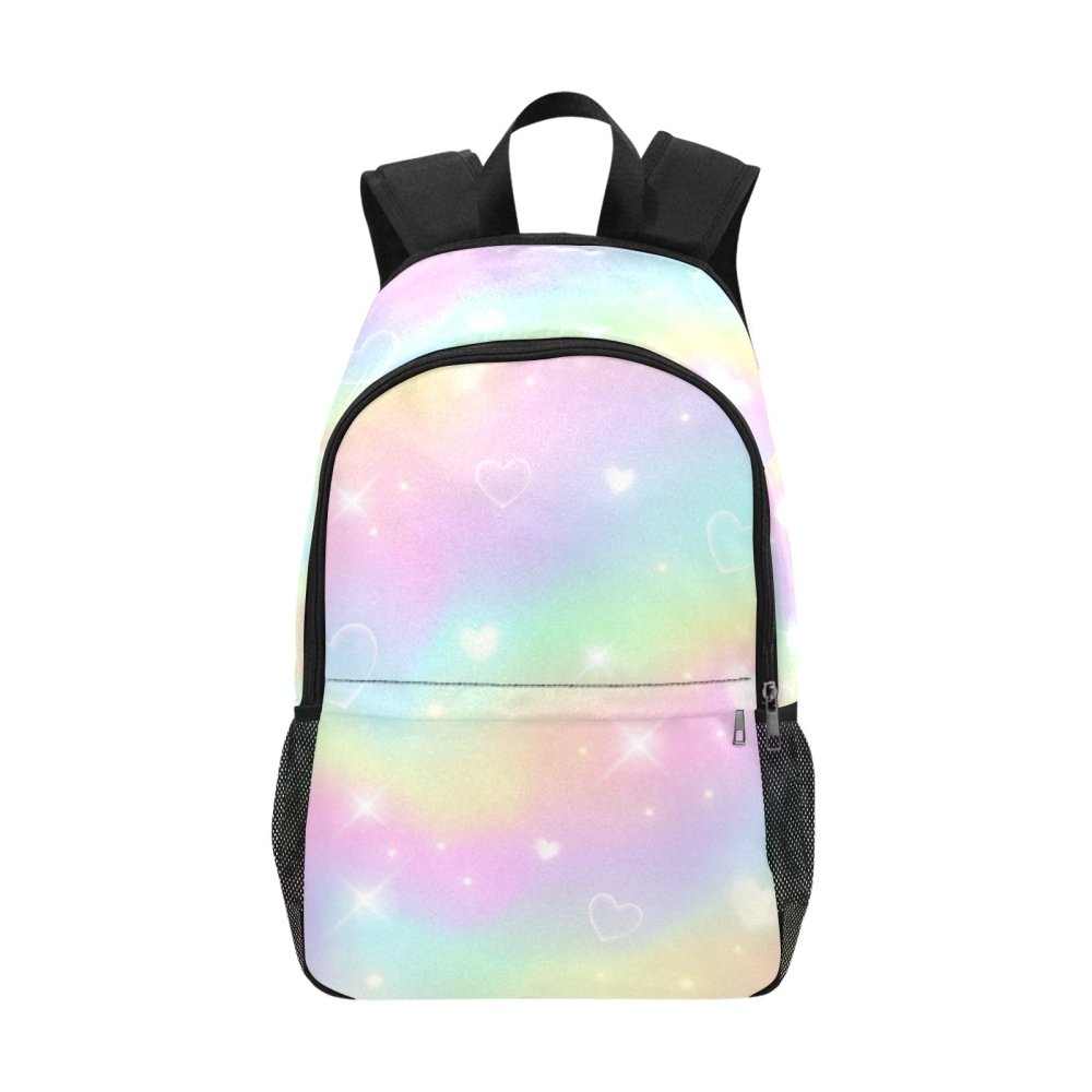 Kawaii Galaxy Fabric Backpack with Side Mesh Pockets