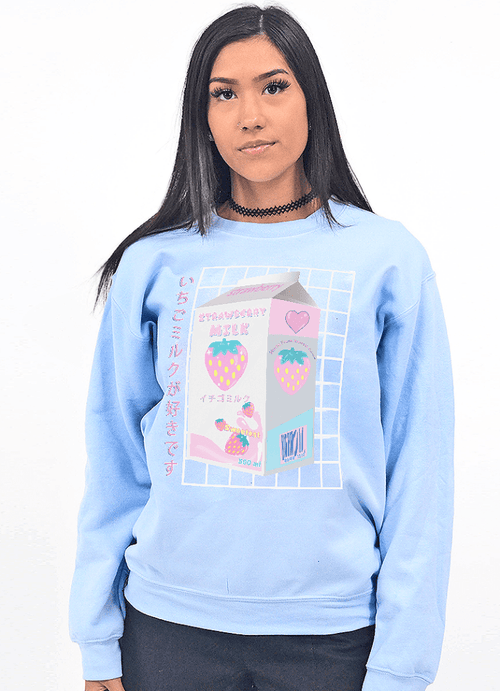 Kawaii Milk Box Graphic Sweatshirt