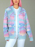 Kawaii Pixel Women's Ribbed Cardigan