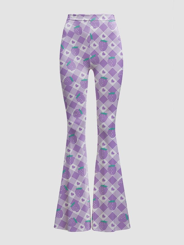 Kawaii Plus Size Strawberry Flare Pants