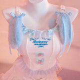 Kawaii Plush Rabbit Ear Camisole | Y2K Fairy Kei Style Lace Crop Top for Women - In Control Clothing