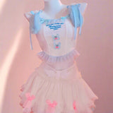 Kawaii Plush Rabbit Ear Camisole | Y2K Fairy Kei Style Lace Crop Top for Women - In Control Clothing