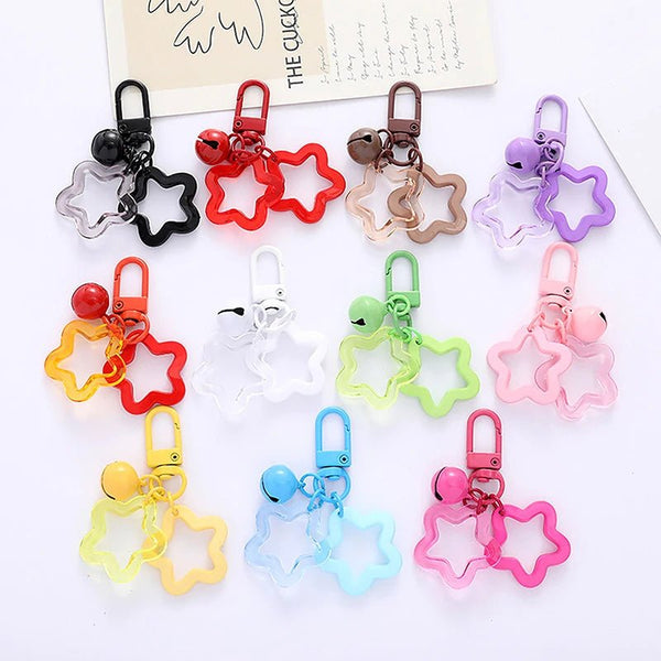 Kawaii Star Bell Keychain - Colorful Charm Pendant