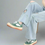 Kawaii Streetwear Blue High Waist Jeans - In Control Clothing