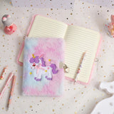 Kawaii Unicorn Lockable Diary | Plush Cartoon Notebook - In Control Clothing