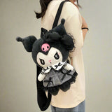 Kuromi Plush Backpack - Sweet Gothic Style with Cute Dress and Bow - In Control Clothing